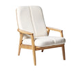 **Moderne witte fauteuil met houten frame**