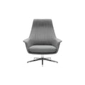 **Ergonomische grijze fauteuil met gestroomlijnd ontwerp en metalen basis**