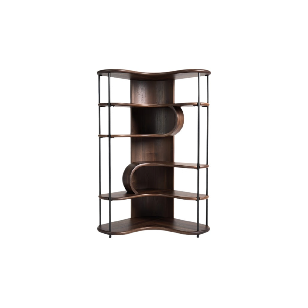 **Technische titel in het Nederlands:** **Moderne boekenrek met organische vormen en metalen frame**